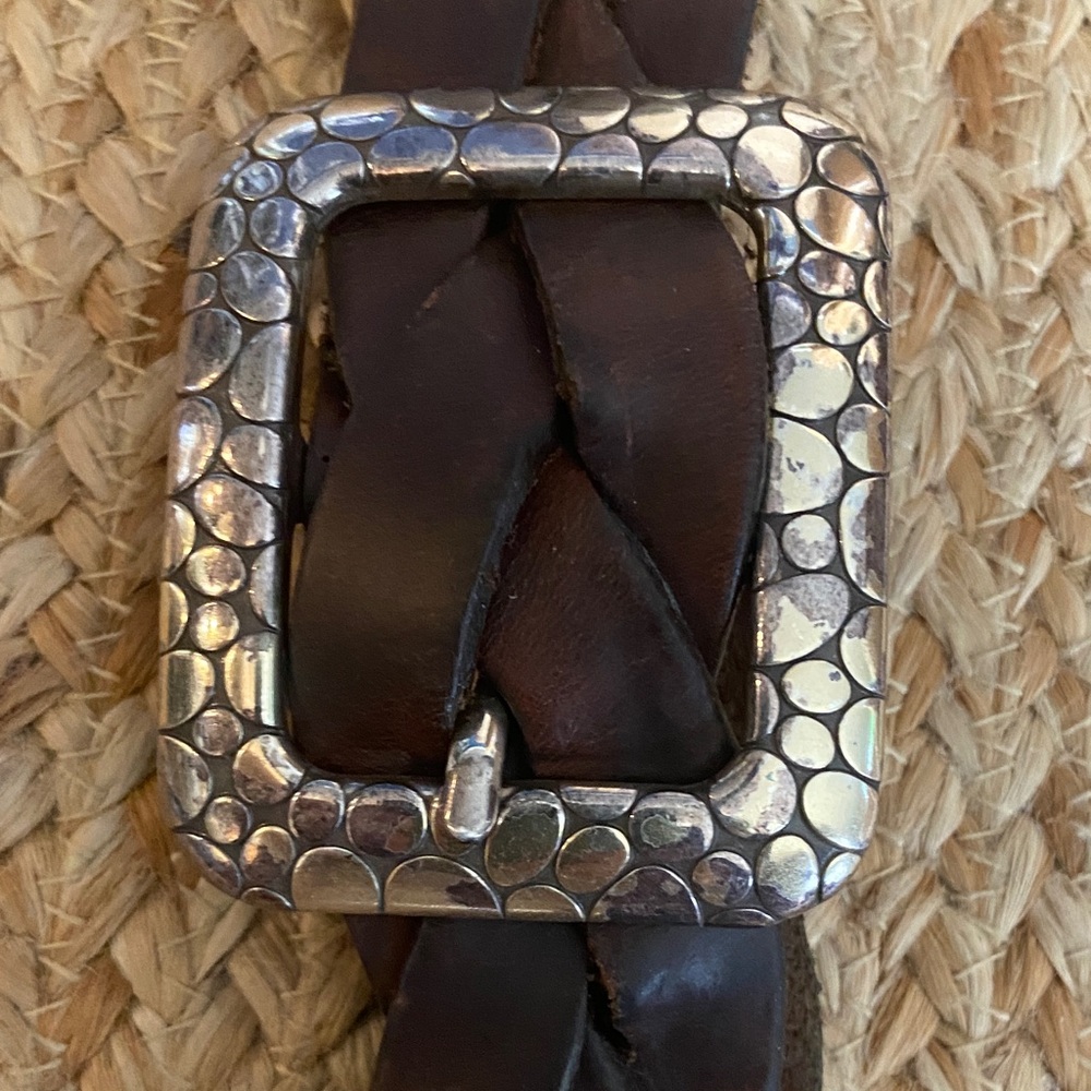 Brighton Brown Braided Belt with Silver Buckle - Picture 2 of 4